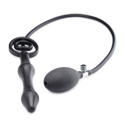 Master Series Devils Rattle Inflatable Silicone Anal Plug with Cock and Ball Ring