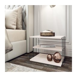 Măsuță laterală LIFON 40x50 cm albă/neagră