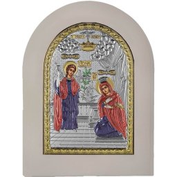 Icoana Argint Buna Vestire 20x26 cm Rama Alba