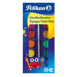 Acuarele 12 culori + tub alb Pelikan