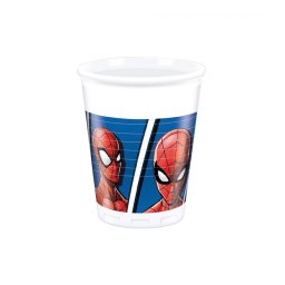 Set 8 pahare plastic Spiderman 200 ml