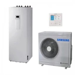 Pompa de caldura aer-apa Samsung ClimateHub 8kW pentru incalzire, racire si apa calda menajera, boiler incorporat 260L, monobloc, trifazata