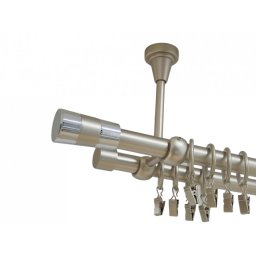 Galerie dubla VALEO prindere tavan 19/19 mm crom mat