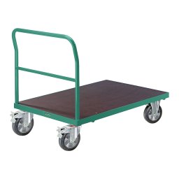 Cărucior premium cu platformă mâner de manipulare din țeavă, anvelope pline elastice