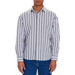 GABBA Cămaşă Harvey Ls Shirt 2220240100 grey stripe