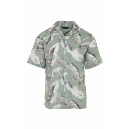 JACK & JONES Cămaşă Jprbluwaikiki Resort Shirt S/S Relax 12206088 16-5808 tcx iceberg green