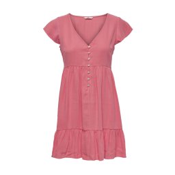 ONLY Rochie Onlmago Life S/S Short Dress Pnt 15255820 17-1744 tcx calypso coral