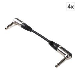 FrontStage Cablu patch, set de patru cabluri, 6,35 mm jack, 15 cm, conectori curbați (PL-4X10690)
