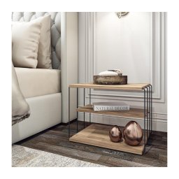 Măsuță laterală LIFON 40x50 cm maro/neagră