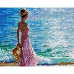 Set goblen cu diamante, cu sasiu, Frumusetea marii, 40x50 cm