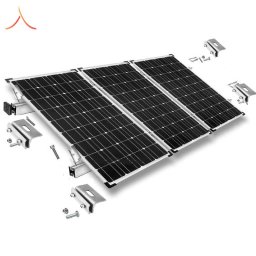 Kit Structură Montaj 3 Panouri Fotovoltaice pe Acoperiș din Tablă Fălțuită/Click – Fixare Fără Perforare