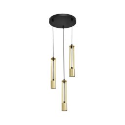 LED Lustră pe cablu BARS 3xGU10/4,8W/230V aurie/neagră