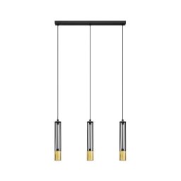LED Lustră pe cablu BARS 3xGU10/4,8W/230V neagră/aurie