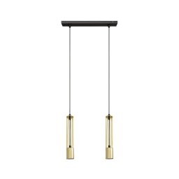 LED Lustră pe cablu BARS 2xGU10/4,8W/230V aurie/neagră