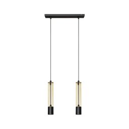 LED Lustră pe cablu BARS 2xGU10/4,8W/230V neagră/aurie