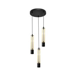 LED Lustră pe cablu BARS 3xGU10/4,8W/230V neagră/aurie