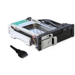 HDD Rack Delock 5.25 Mobile Rack for 1 x 2.5 + 1 x 3.5 SATA HDD + 2 x USB 3.0 port negru
