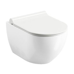 Set vas WC suspendat Ravak Uni Chrome,cu capac slim soft close, alb