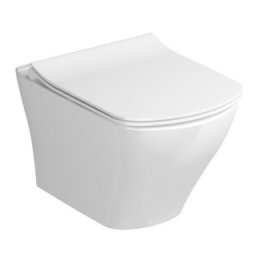 Set vas WC suspendat Ravak Classic RimOff,cu capac slim soft close,alb