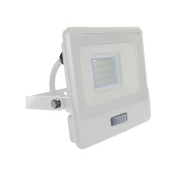Proiector LED cu Senzor 20W PIR Cip SAMSUNG, Corp Alb, 3000K