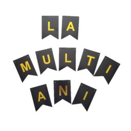 Banner La multi ani carton negru