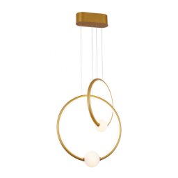 Suspensie design Liv, H:150 cm L:43,4 cm, sticla alba, metal auriu