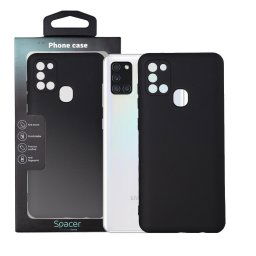 Husa HUSA SMARTPHONE Spacer pentru Samsung Galaxy A21S, grosime 2mm, material flexibil silicon + interior cu microfibra, negru "SPPC-SM-GX-A21S-SLK