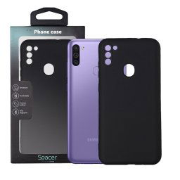 Husa HUSA SMARTPHONE Spacer pentru Samsung Galaxy M11, grosime 2mm, material flexibil silicon + interior cu microfibra, negru "SPPC-SM-GX-M11-SLK