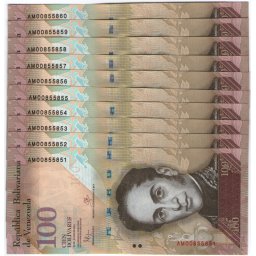 Venezuela 2015 - 100 bolivares, necirculata (10 bucati)