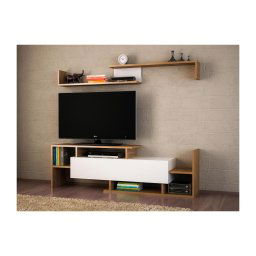 Mobilier media DREAM maro/alb