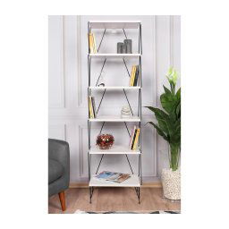 Bibliotecă BALABAN 165x48 cm albă/neagră