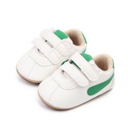 Adidasi albi cu insertie laterala verde