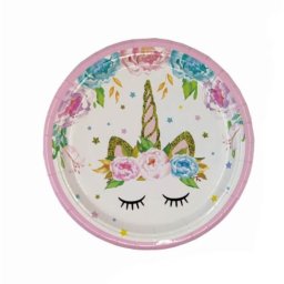 Set 8 farfurii Unicorn flori 18 cm