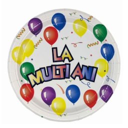 Set 8 farfurii La multi ani baloane 18 cm