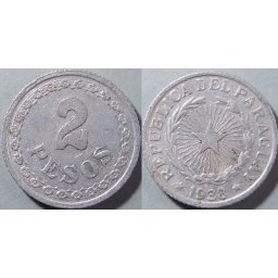 Paraguay 1938 - 2 pesos, circulata