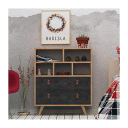 Dulap MARCO 85,6x70 cm antracit/maro