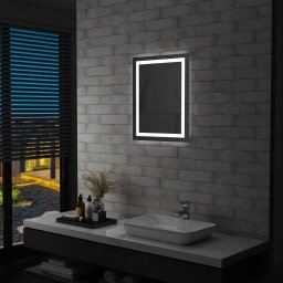 Oglinda cu Iluminare LED pentru Baie cu Senzor Tactil, Dimensiuni 50x60 cm, Putere 12W