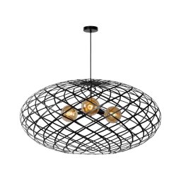 Lustră pe cablu Lucide 21417/99/30 WOLFRAM 3xE27/60W/230V neagră
