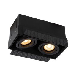 Plafonieră încastrată TRIMLESS 2xGU10/50W/230V neagră Lucide 09925/02/30
