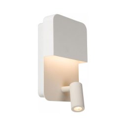 Aplică LED Lucide 79200/08/31 BOXER LED/10W/230V + LED/3W USB alb