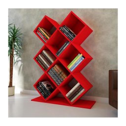 Bibliotecă KUMSAL 129x90 cm roșie