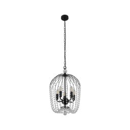Lustră pe lanț SHOWER 5xE14/60W/230V neagră Searchlight 30216-5BK