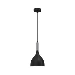 Lustră pe cablu NOAK 1xE27/60W/230V neagră/crom lucios