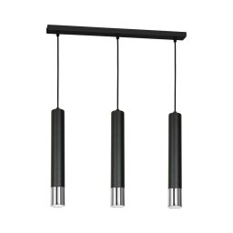 Lustră pe cablu NEST 3xGU10/8W/230V neagră/crom lucios