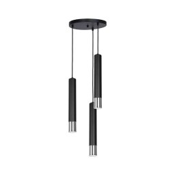 Lustră pe cablu NEST 3xGU10/8W/230V neagră/crom lucios