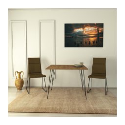 Masă de sufragerie SANDALF 75x90 cm maro/neagră