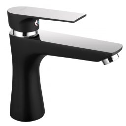 Square Black/Chrome - baterie stativă lavoar - BAQ2BLC - Ferro