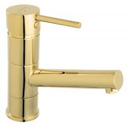 Fiesta Gold - Baterie stativă pentru lavoar înalt, cu pipă mobilă - BFI2AG - Ferro