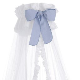 Baldachin Patut Bebelusi Cu Suport Inclus Tato Design Elegant Erbesi Alb & Bleu