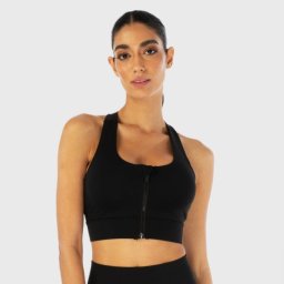 SQUATWOLF Infinity Zip Up Sports Bra Black S